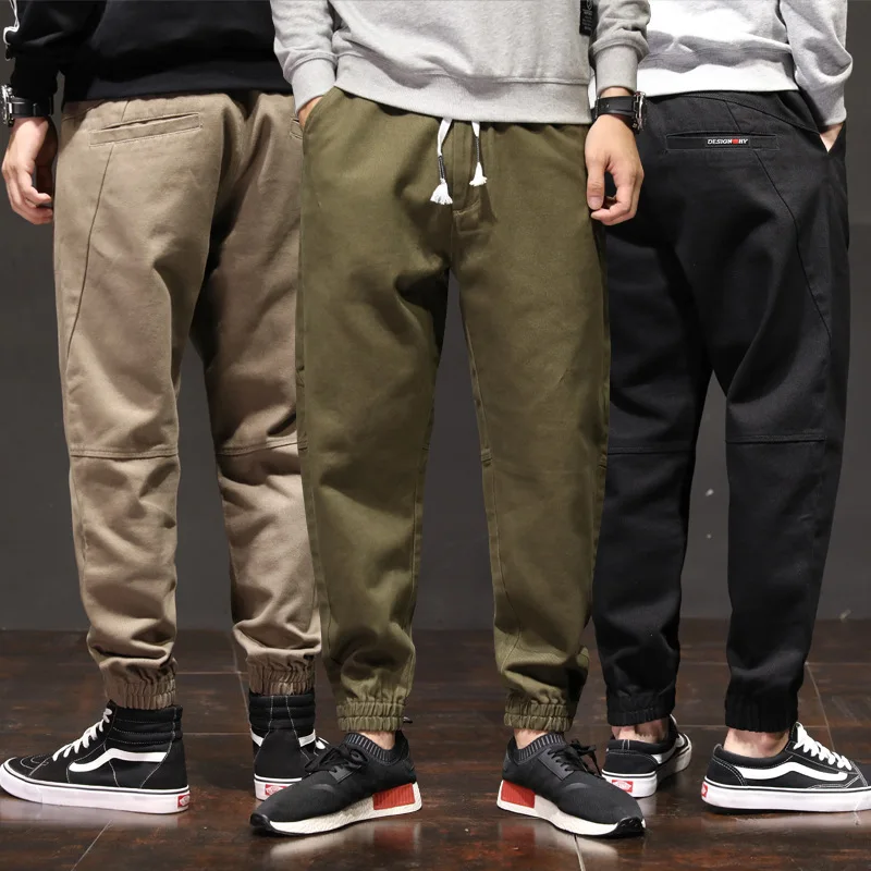 

2020 spring/autumn overalls men's trend loose casual harem sweatpants men's tie-pants men's trendy brand