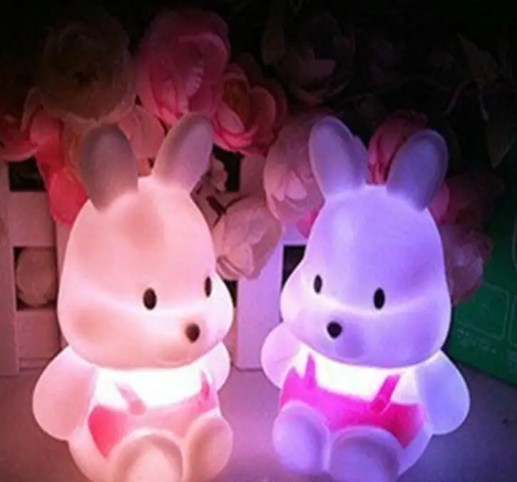 

rabbit shape bedroom girl led night light cute decoration new creative light