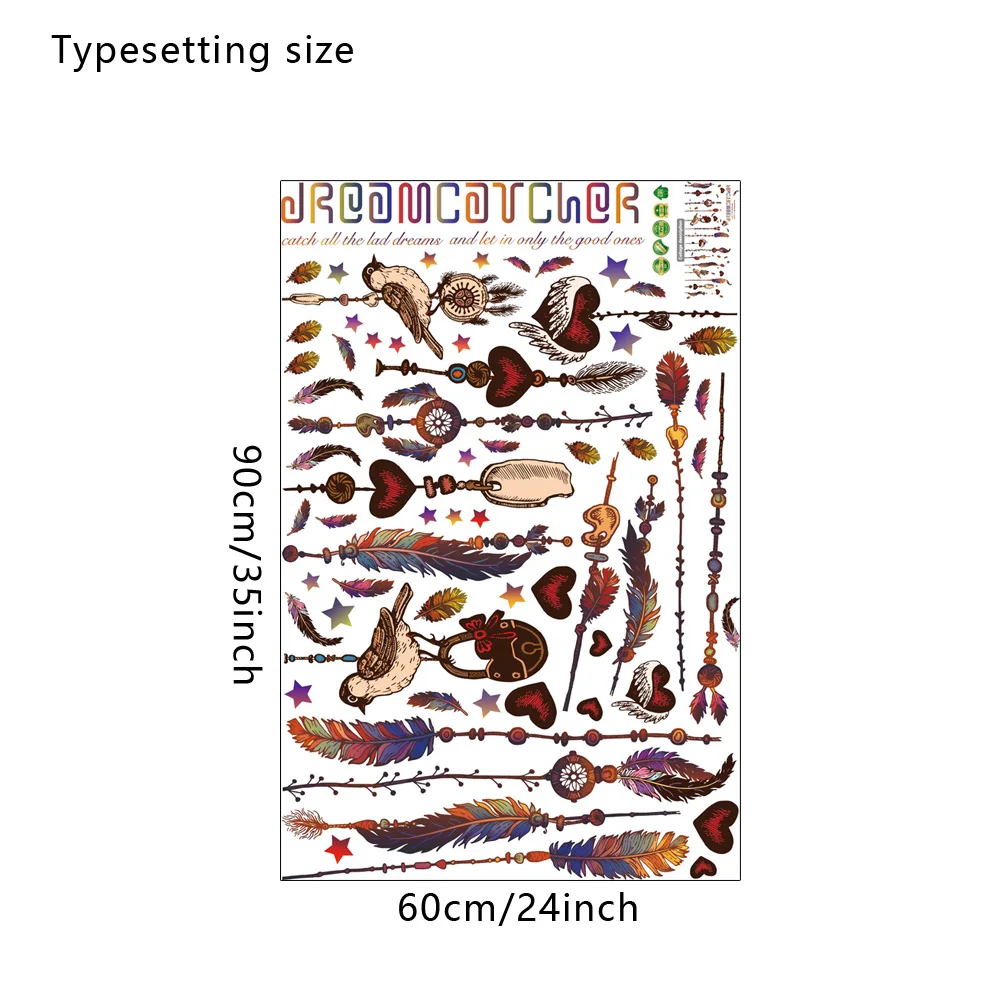 

Creative Feather Wall Stickers Bedroom Living Room Bathroom Removable Eco-friendly Window Decal Decor Art Mural Home Decor