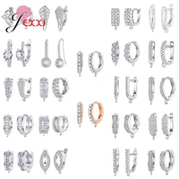 100 925 sterling silver jewelry making accessory diy earring connectors findings austrian crystal zircon hoop earring component