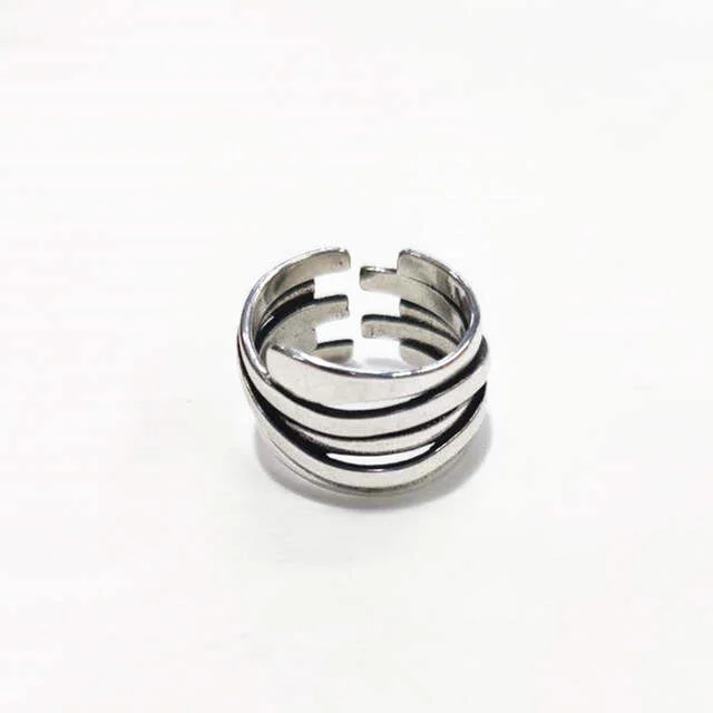 925 Sterling Silver Irregular Geometric Rings for Women Engagement Jewelry Girls Open Finger Rings with Personality Exaggeration image 5