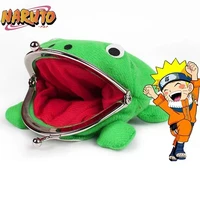 20pcs anime narutos frog coin purse keychain plush frog cute flannel wallet coin key card bag school prize toy gift wholesale
