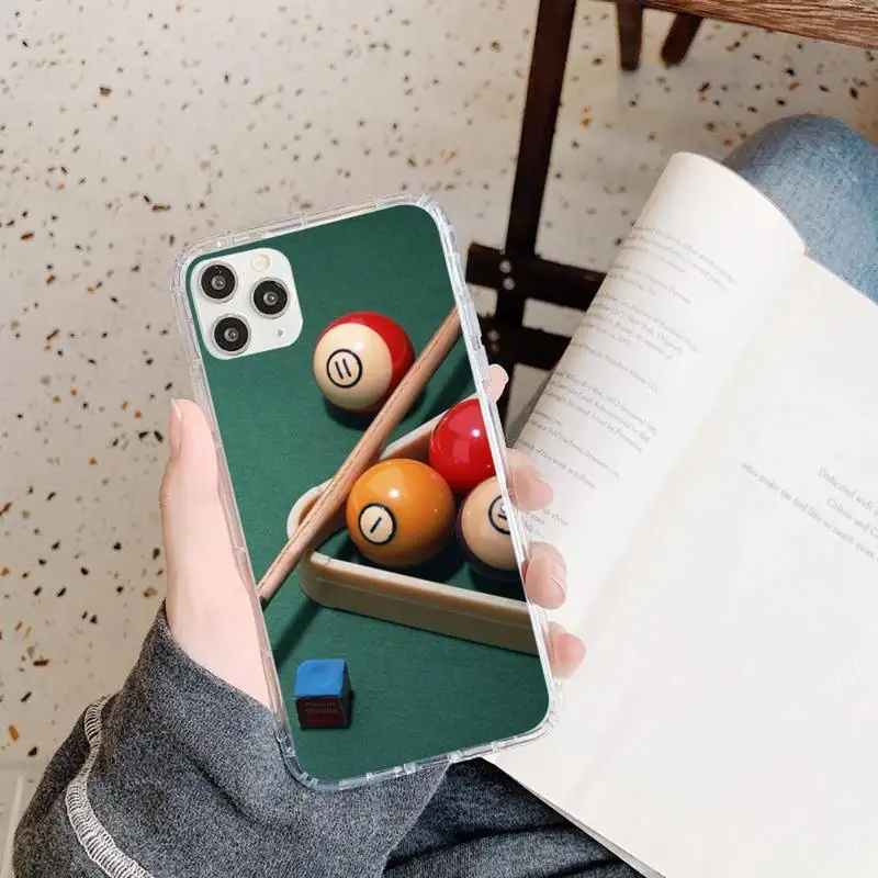 

Billiards Balls board game Phone Case Transparent soft For iphone 5 5s 5c se 6 6s 7 8 11 12 plus mini x xs xr pro max