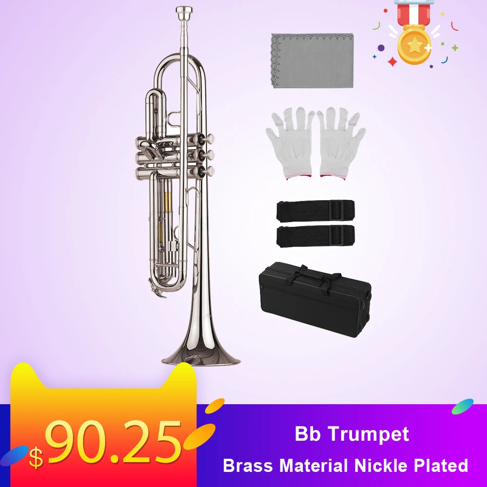 Muslady латунный материал никелированный Стандартный Bb Труба духовой инструмент с