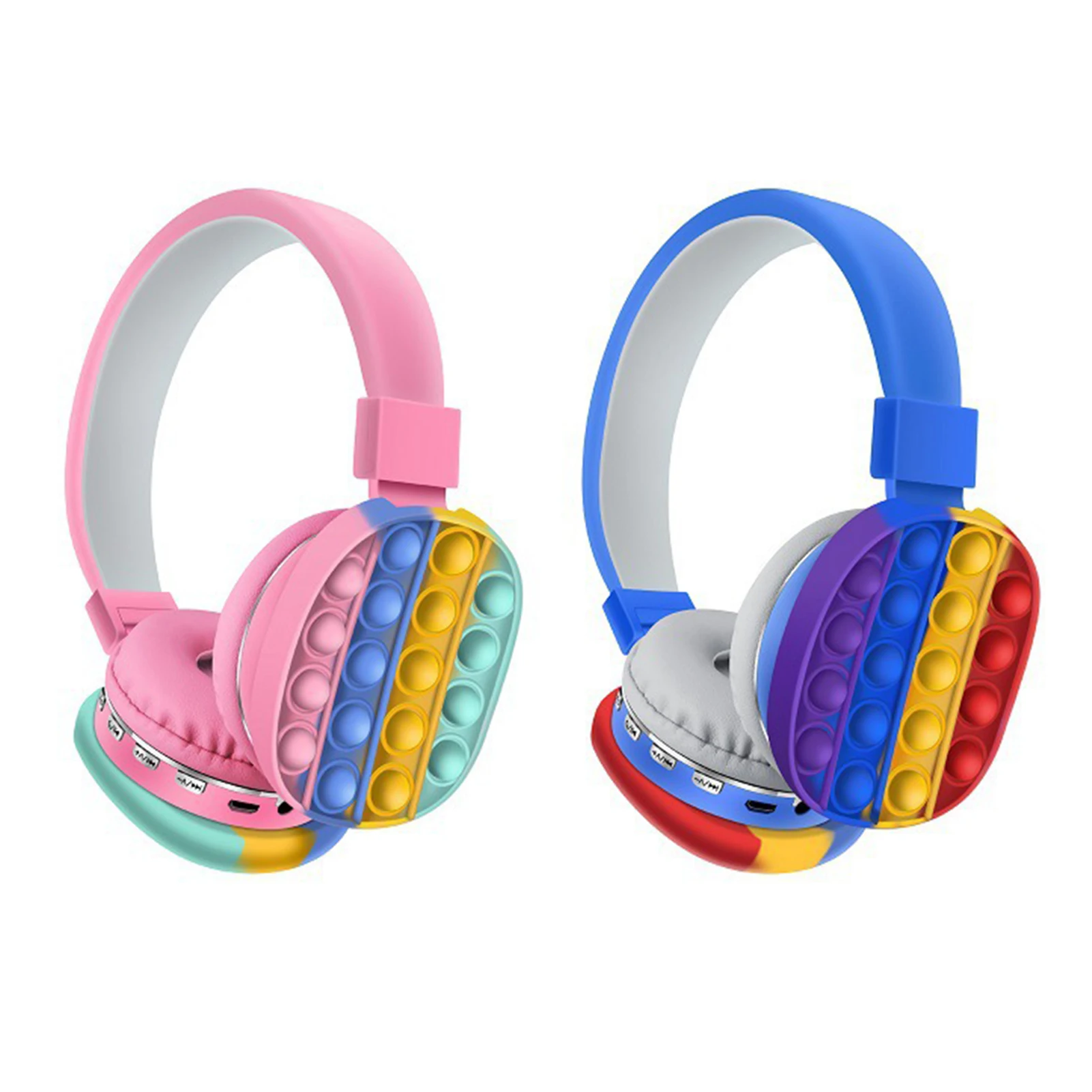 

Creative Headset Push Bubble Sensory Toy Antistress Wireless Headphone Kawaii Rainbow Bluetooth Stereo Earphone Kids Toys Gifts