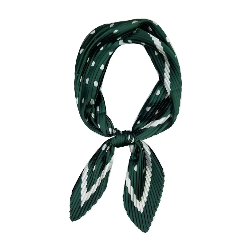 Модный Маленький носовой платок шейный женский шелковый шарф в горошек галстук