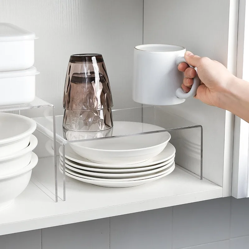 

Acrylic Layered Storage Rack For Kitchen Cabinets Divider And Organizer Transparent Home Desktop Storage Racks