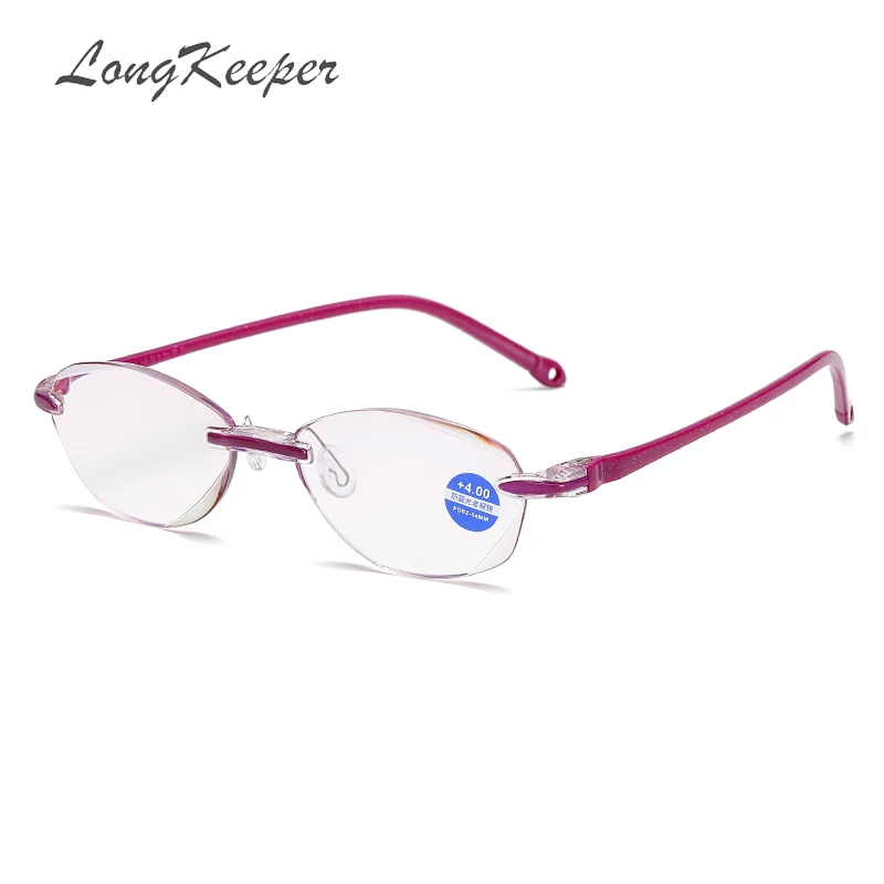 Женские прозрачные очки без оправы для чтения стразы дальнозоркости 1 0 5 2 3 4