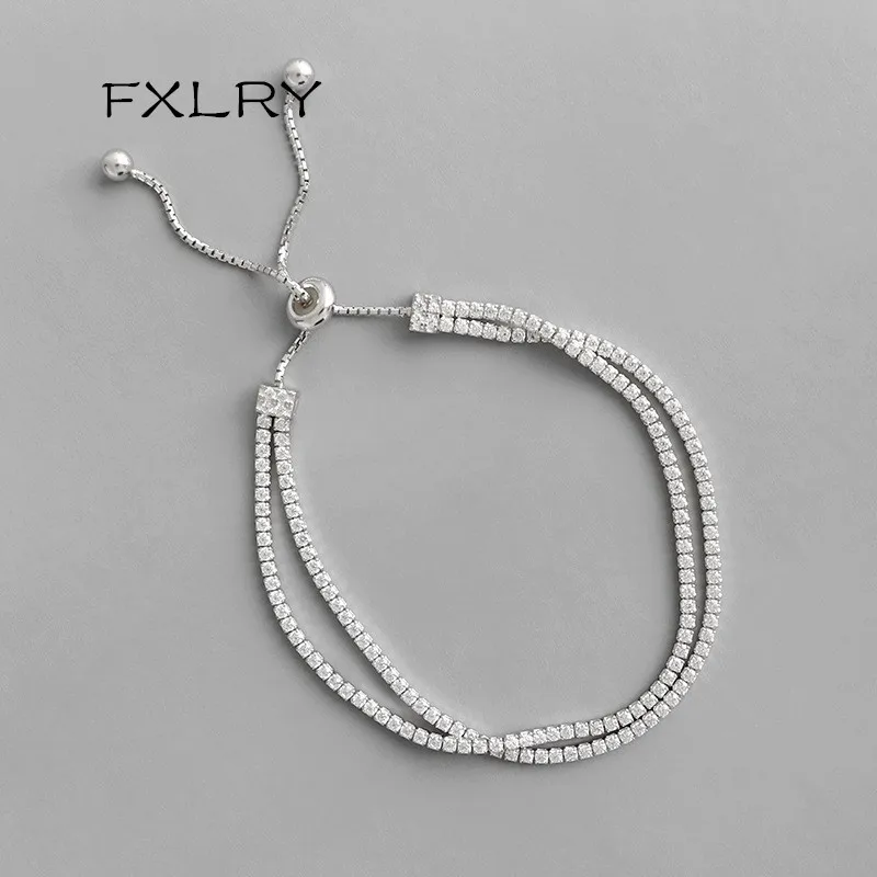 FXLRY горячая Распродажа серебряного цвета микро инкрустация циркония двухслойные