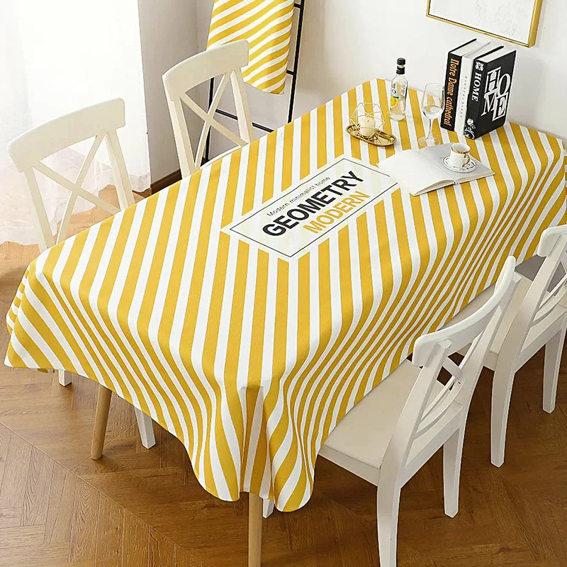 

Thick Cotton and Linen Tablecloth Waterproof Nordic Home Decor Oil-Proof Dining Table Cover manteles de mesa rectangular T427