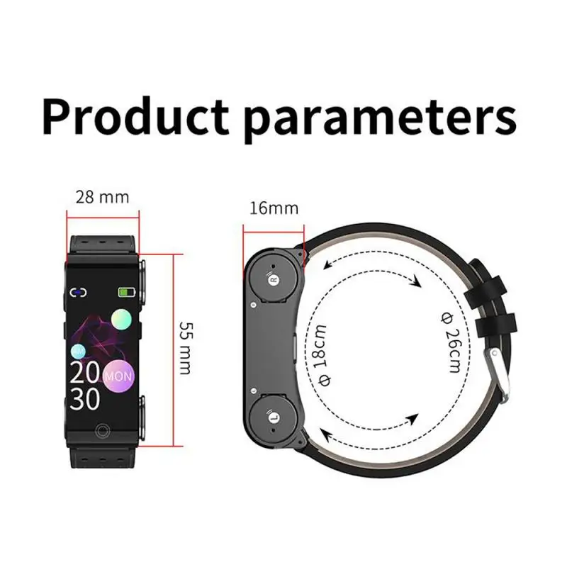 

L890 Bluetooth Earphone Smart Watch Heart Rate Blood Pressure Monitoring Temperature Monitor Sports Watch For Man Or Women
