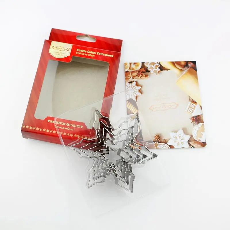 Набор из 5 штук в форме снежинки для печенья резак нержавеющей стали форма