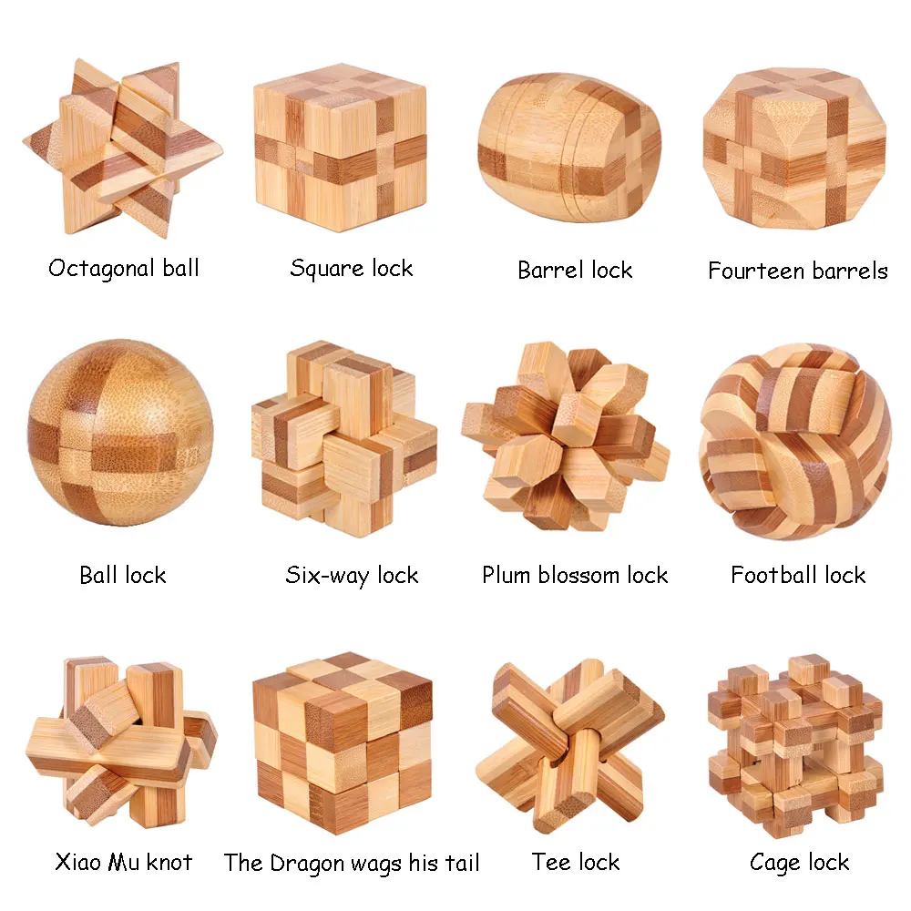 

Kong Ming Luban Lock Kids Children 3D Handmade Wooden Toy Adult Intellectual Brain Teaser Game Puzzle Educational Toys