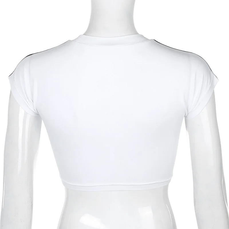 

2020 Fashion street cropped short sleeve round neck T-shirt women