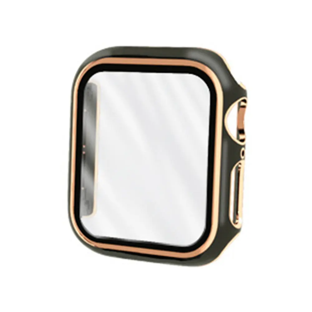 

2pcs 44mm Tempered Glass Anti Scratch Bumper Frame With Screen Protector Cover Gifts Watch Case Accessories For IWatch SE 6 5 4