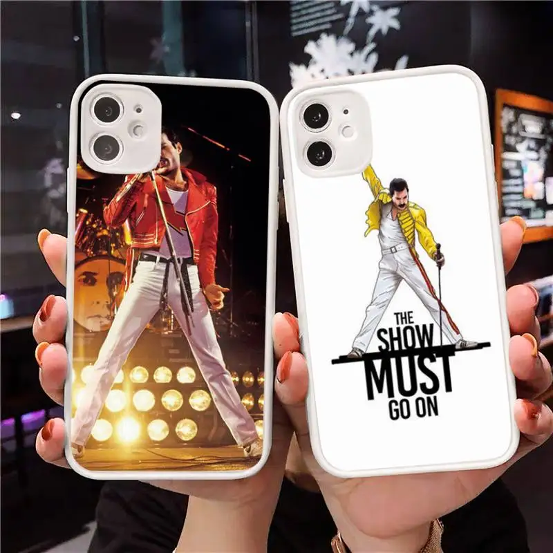 

Rock singer Freddie Mercury Queen Phone Cases Matte Transparent for iPhone 7 8 11 12 s mini pro X XS XR MAX Plus cover funda