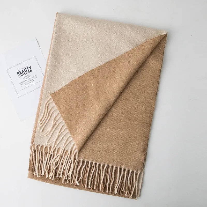 Корейский женский модный длинный шарф кашемировый с кисточками Пашмина