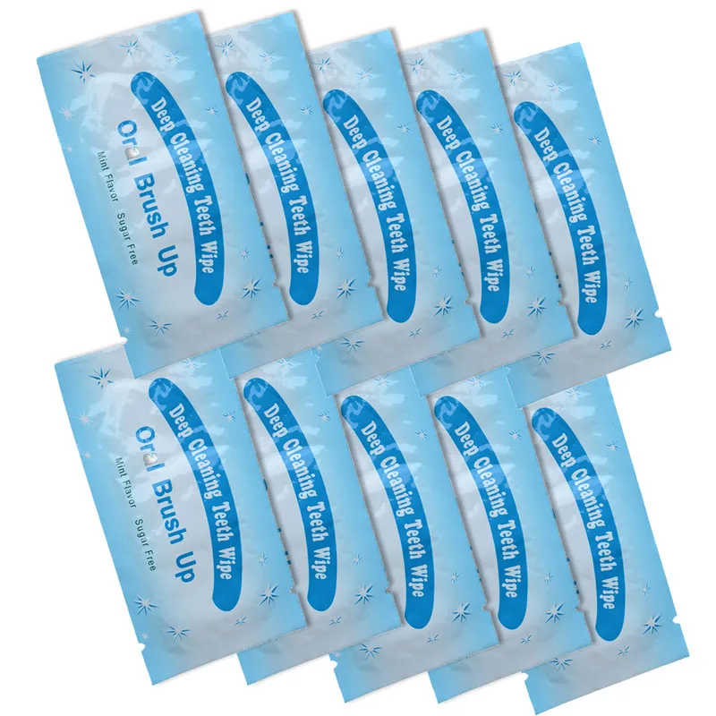 

50 pieces AZDENT Textured Finger Teeth Wipes Brush Ups Dental Clean Pre/Post Whitening (Pack of 50) Teeth Whitening