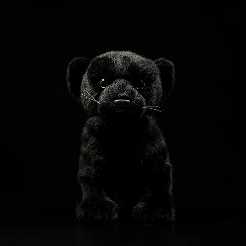 Искусственная стоящая черная леопардовая пантера плюшевая игрушка милая Panthera