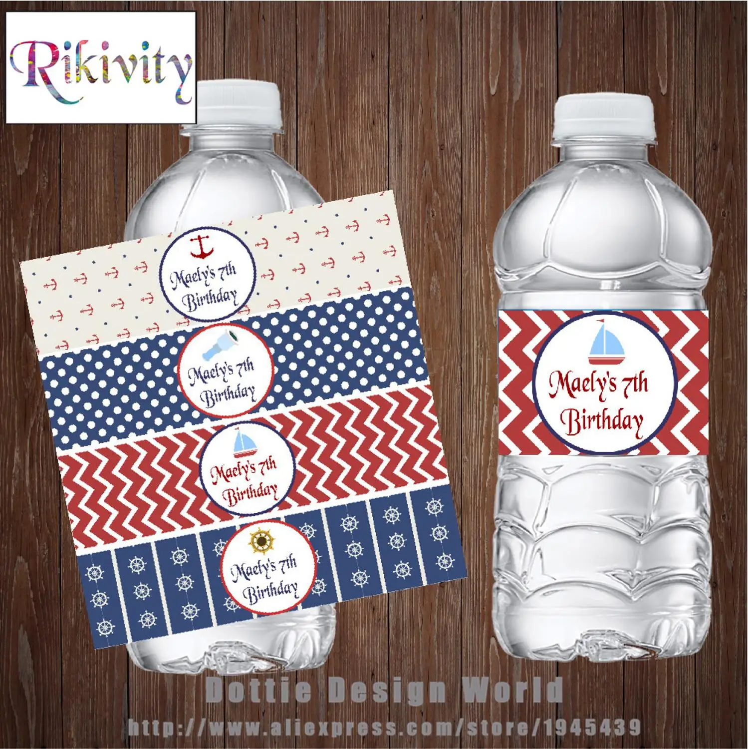 20 шт. на заказ морская бутылка для воды этикетки вина водонепроницаемые