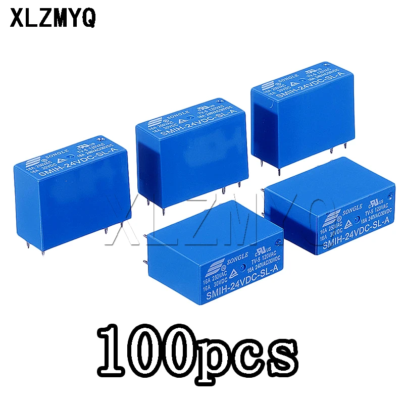 

100 шт./лот Мощность реле SMIH-05VDC-SL-C SMIH-12VDC-SL-C SMIH-24VDC-SL-C 5 В, 12 В, 24 В постоянного тока, 16A 8PIN набор преобразования SMIH-12V-A 6Pin