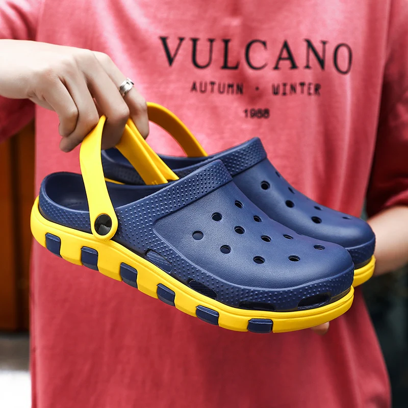 Дышащие мужские сандалии Сезон весна-лето Удобные мягкие стильные сабо без