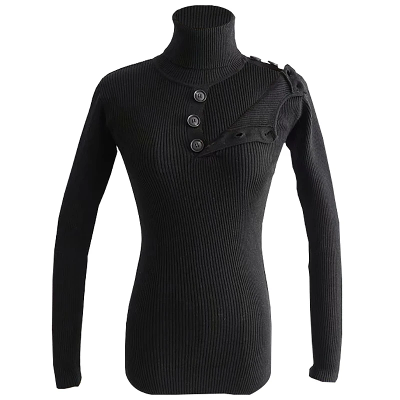 2019 new fashion casual women's clothing Sweater Women's Autumn Sleeve Slim Sexy High Collar Long | Женская одежда