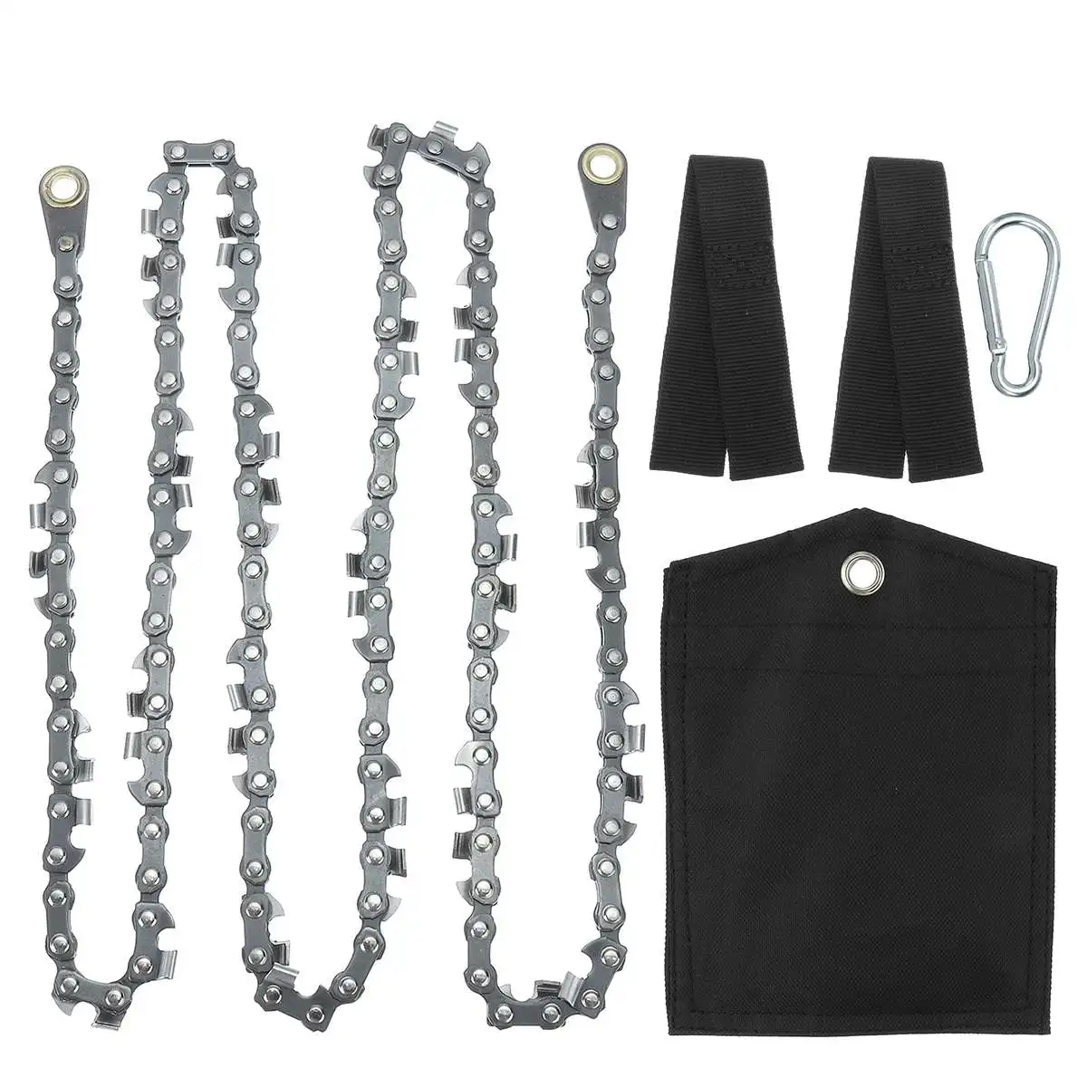 

48inch Portable Handheld Chain Saw Camping Hiking Emergency Chainsaw with Bag Outdoor Wood Cutter 64 Sections Hand Chainsaw