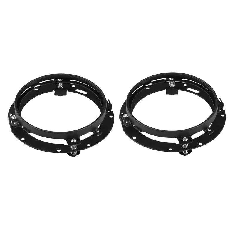 2pcs Black bracket Черный/хром 7 дюймов круглые светодиодные фары DRL для Lada 4x4 urban Niva UAZ Hunter для Jeep wrangler Toyota FJ Cruiser налобный фонарь - Цвет: 2pcs Black bracket