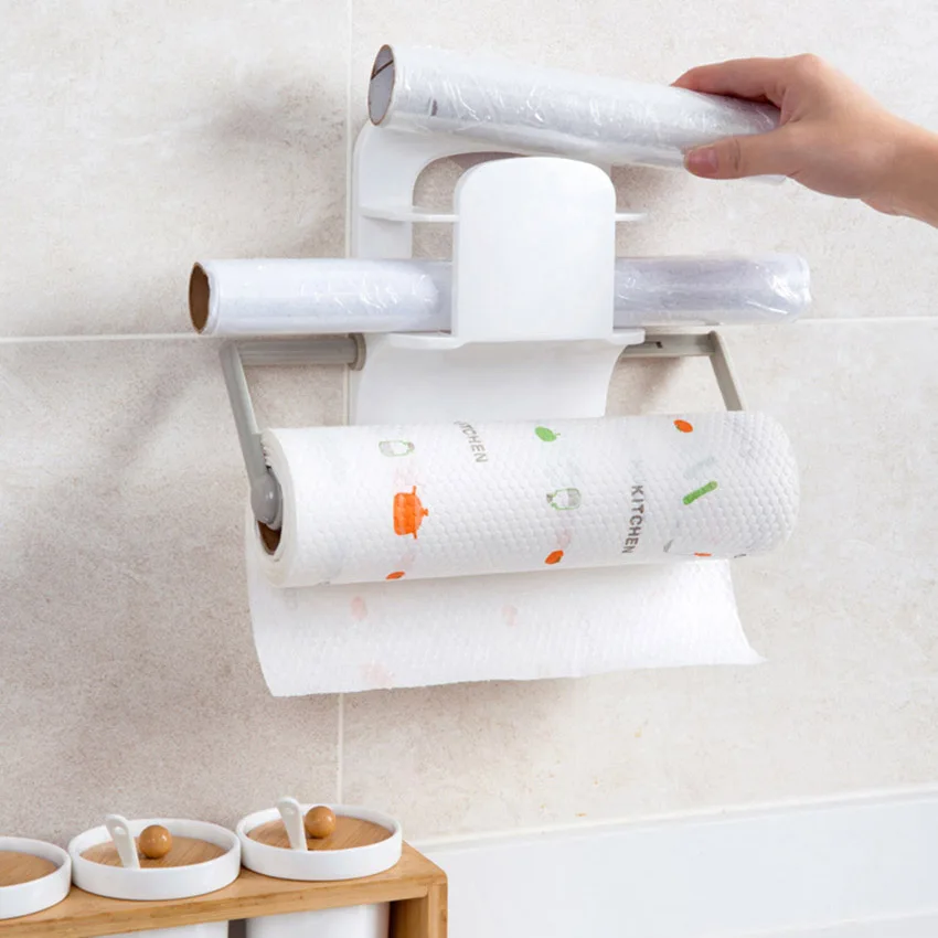 3 в 1 рулонная бумажная вешалка для кухонного шкафа подвесной держатель бумаги