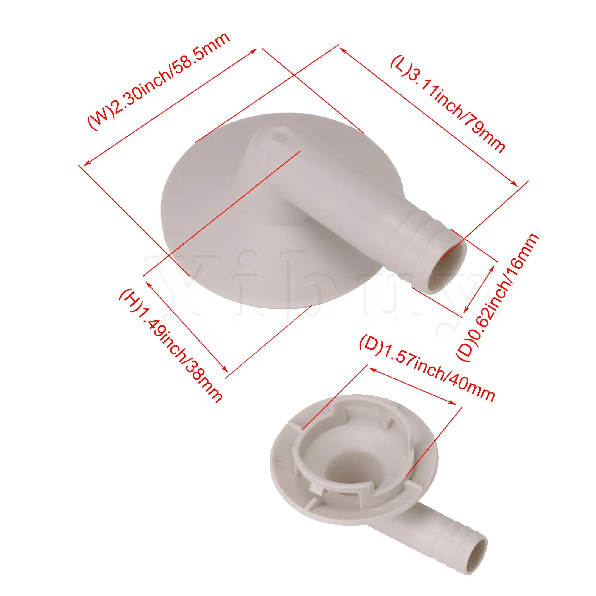 

5 x Universal Air Conditioner Drain Hose Elbow Connector 1.57inch Dia