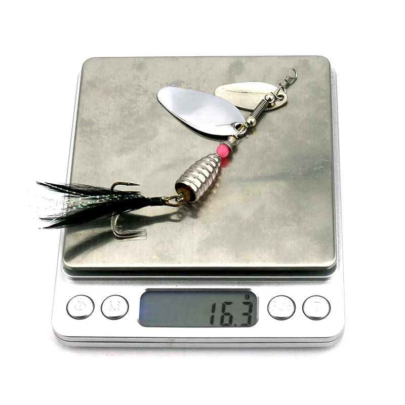 Металлическая жесткая приманка 10 5 см 16 г ложка с блестками и перьями для морской