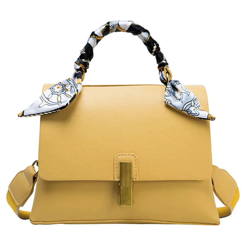 

Elegant Female Ribbon Tote bag 2020 Fashion New High-quality PU Leather Women's Designer Handbag Lock Shoulder Messenger Bag