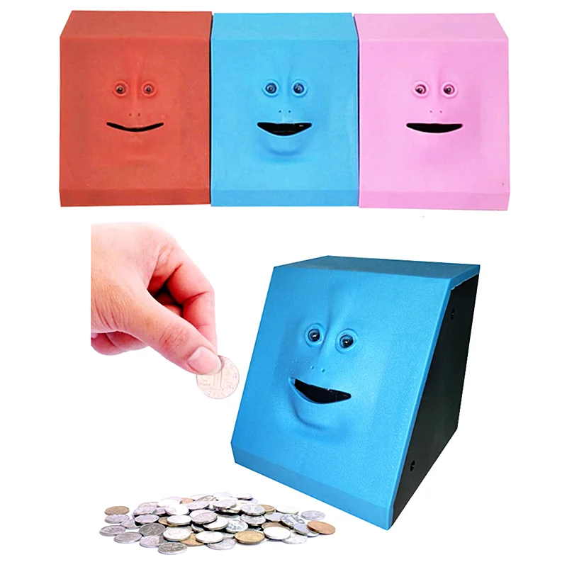 

Cute Face Bank Money Safe Box Piggy Banks Eats Sensor Coin Box For Money Saving Creative Safes Piggy Bank Children Gift