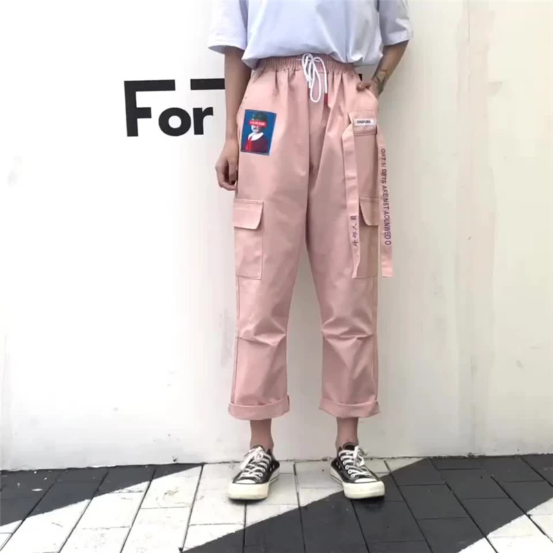 Shellsuning/комбинезон с буквенным принтом штаны Женская свободная уличная одежда