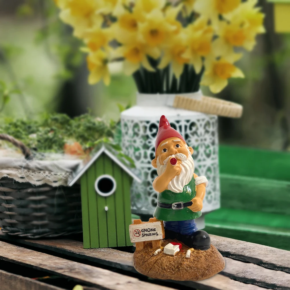 

Creative Resin Garden Gnome Sculpture Dwarf Statues Collecting Ornament Outdoor Courtyard Decor Desktop Miniature