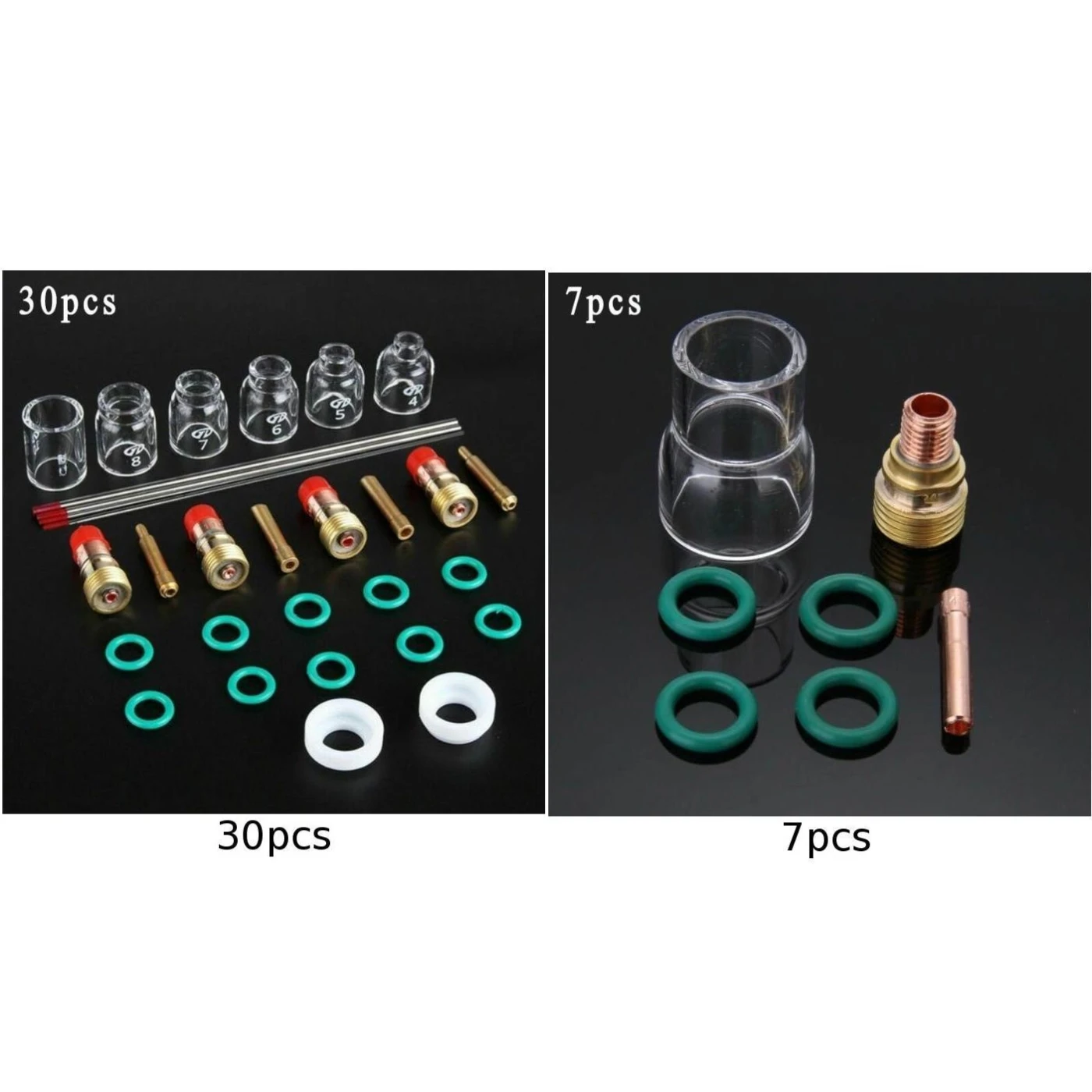 

7pcs/set TIG Welding Stubby Torch Tube Gas Lens #12 Heat Cup Kit For WP-9/20/25