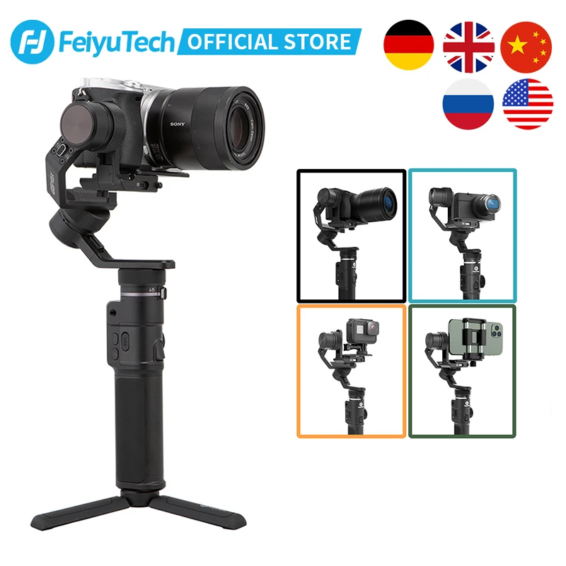 

FeiyuTech Official G6 Max 3-Axis Handheld Gimbal Stabilizer for Sony Canon Mirrorless Pocket Action Camera Sony Canon GoPro 8