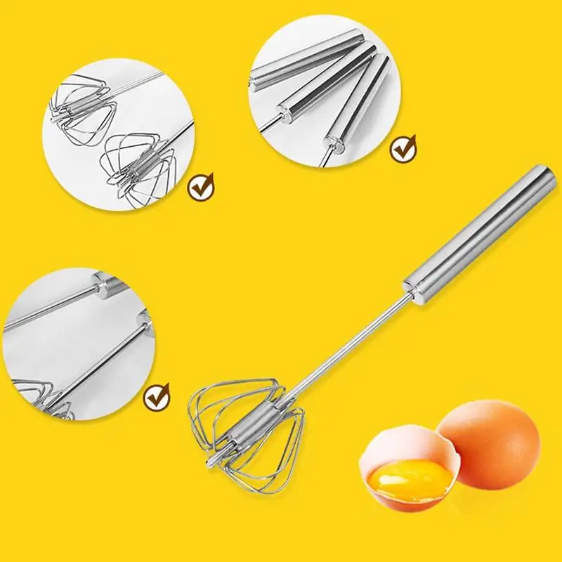 

Egg Beater Semi-automatic Mixer Milk Frother Cake Cream Kitchen Manual Mixer Beater Steel G0A1