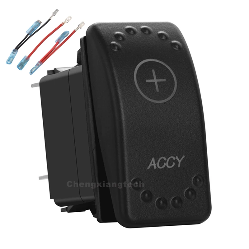 

Orange Led 5Pin On/Off SPST Rocker Push Switch Accy 20A/12V 10A/24V For Car Boat Waterproof+Jumper Wires Set