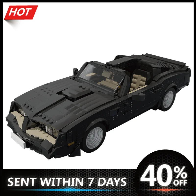 

MOC Pontiac-Trans Am-Firebird 1977 Simulation Racing Car Model Building Blocks Bricks Diy Educational Christmas Kids Gift