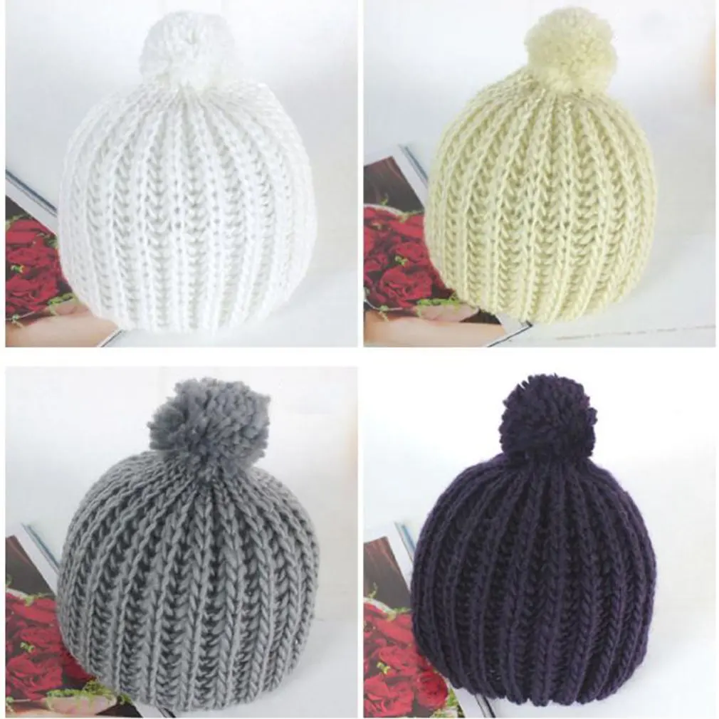 Зимний вязаный помпон детская шапка теплые мягкие вязаные шапки в стиле хип хоп