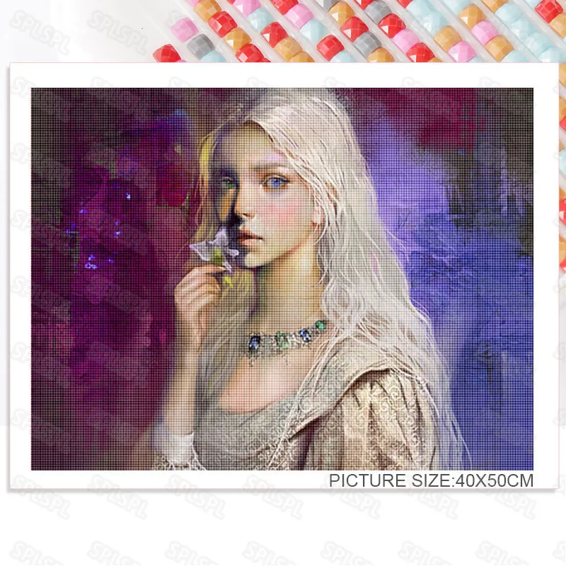 

Diy Diamond Painting European and American Beauty Japanese Comic Style Cartoon Girl Character Niche Hanging Painting