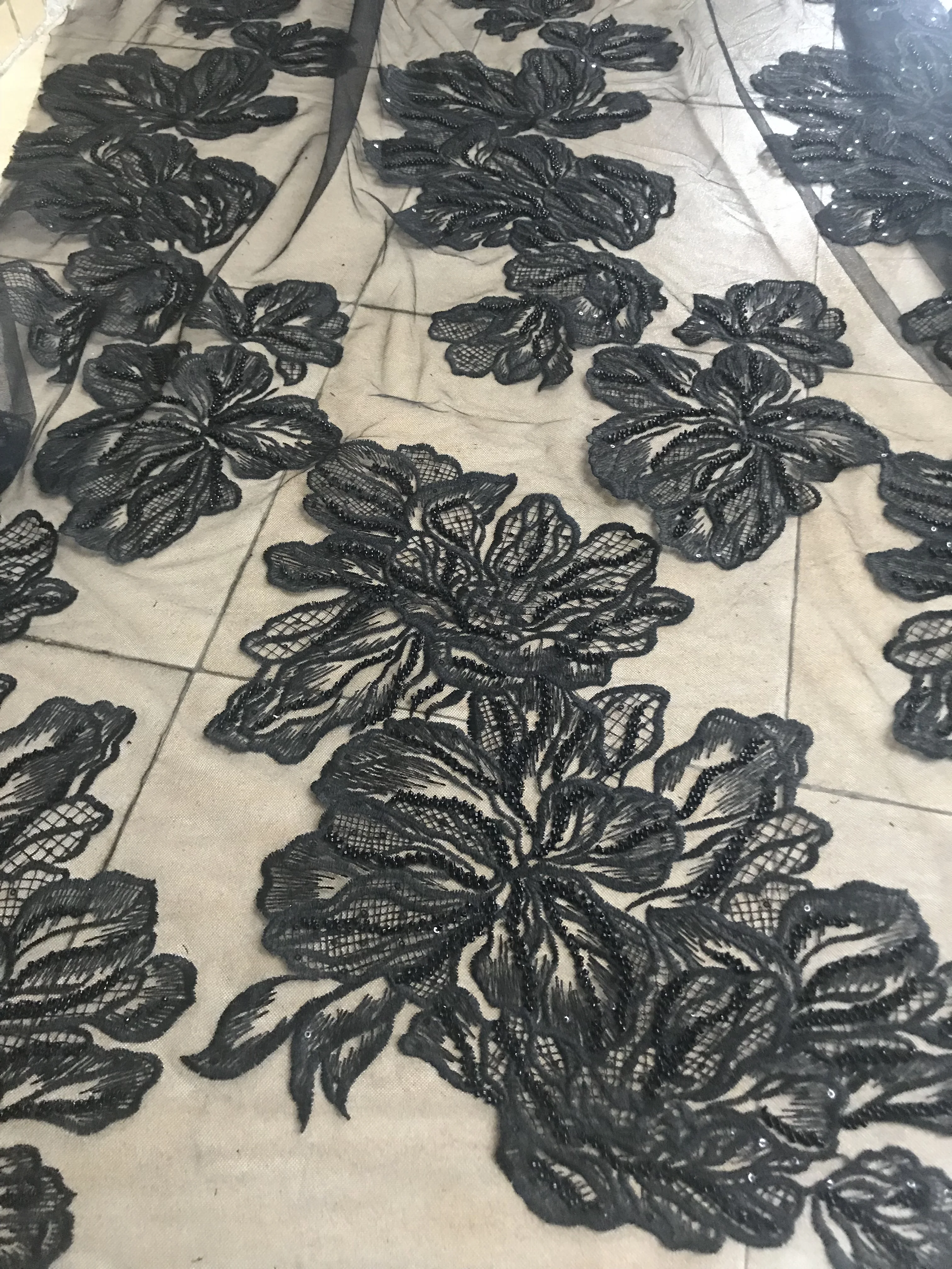 

Классические кружевные ткани с бусинами, из фатина, во французском и африканском стиле, с украшением в виде шариков, на лето, 2019