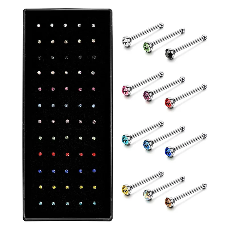 Гвоздики из нержавеющей стали для пирсинга носа простые серьги-гвоздики с