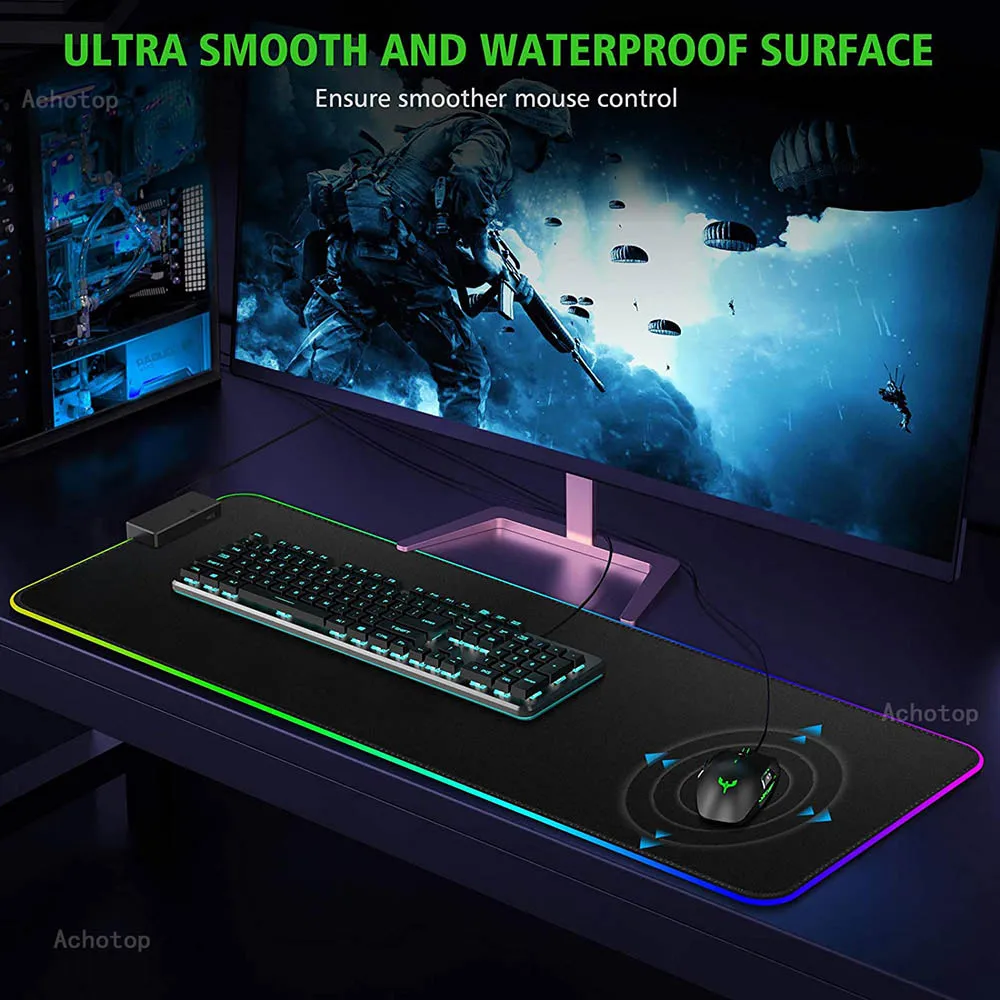 diy custom personalized mouse pad led illumination large gaming mousepad rgb lighting laptop desk mat rubber gamer pad carpet free global shipping