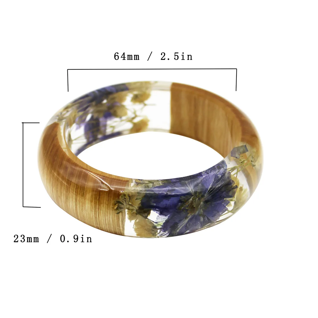 

Fashion Dried Flower Bracelet Magic Forest Flying Swallow Flower Gypsophila Wood Bracelet Environmental Resin Bracelet Jewelry