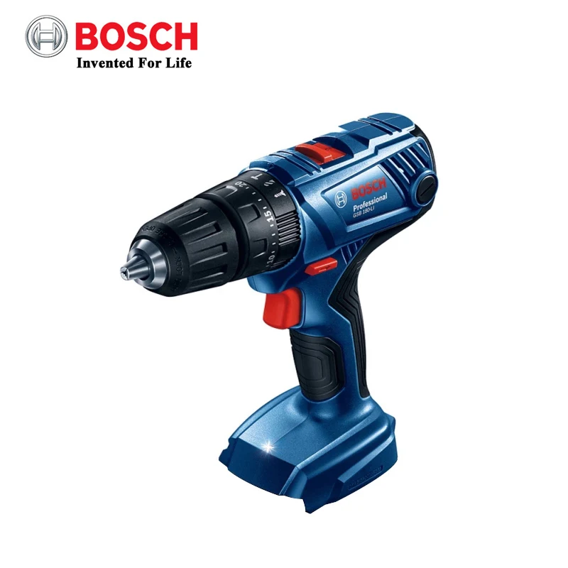 Bosch 18V аккумуляторная ударная дрель GSB180 LI электрическая отвертка, Малый бытовый электрический сверла по металлу с изображением деревянной стены (без аккумулятора)