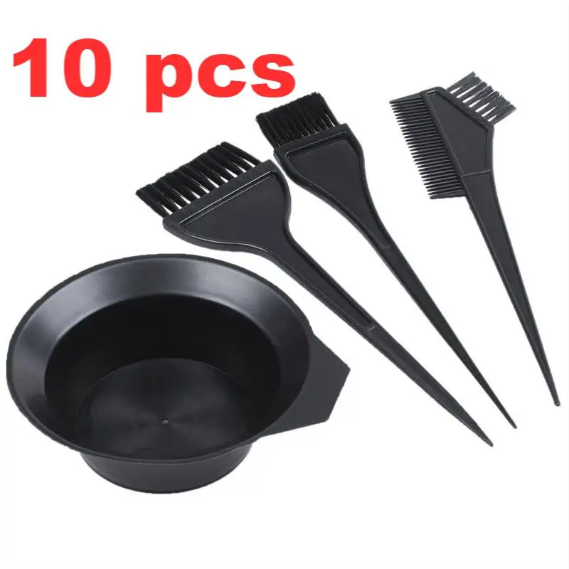 

10 pcs Hair Color Dye Bowl Comb Brushes Tool Kit Set Tint Coloring