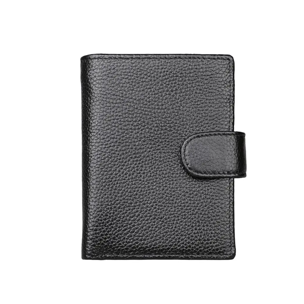 Кошельки для мужчин Роскошные из натуральной кожи черные кредитные карты RFID